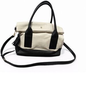 Kate Spade Cream & Black Pebbled Leather Satchel | Crossbody